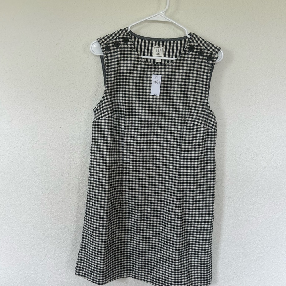 GAP x DOEN Black & White Gingham Sleeveless Shift Dress